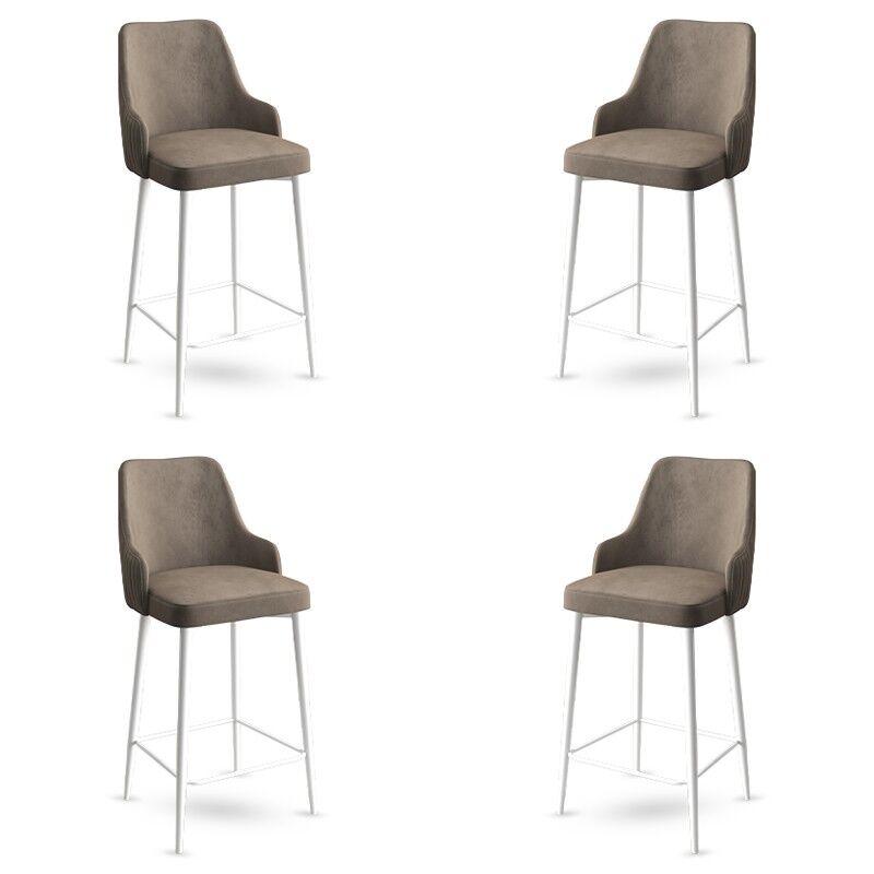 Комплет барски столчиња Hanah Home Enox, 4 парчиња, беж-бела