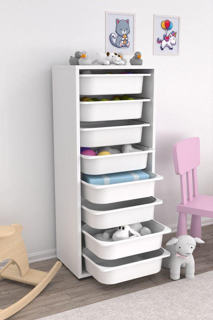 Комода со фиоки Hanah Home за повеќекратна употреба Cara 8N, 45,5 x 109 x 30 см, бела