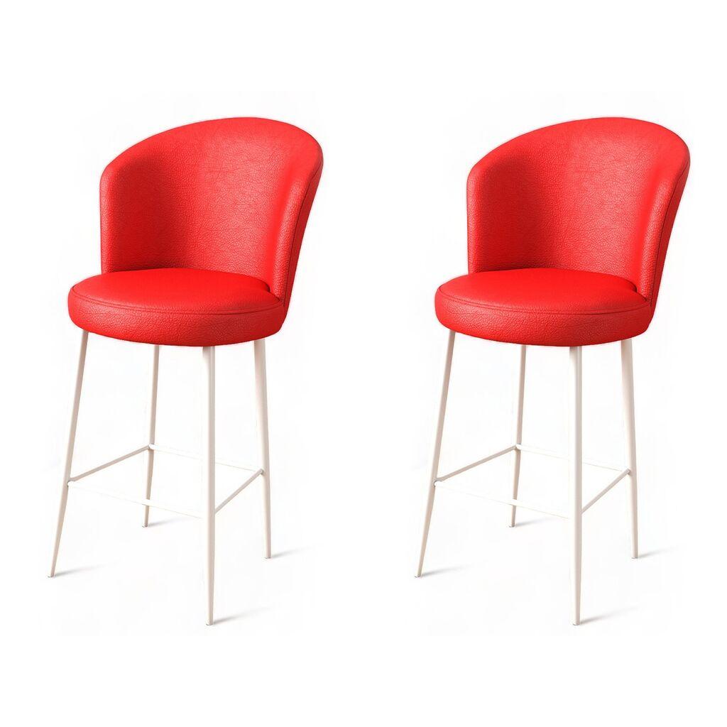 Комплет барски столчиња Hanah Home Uras, 2 парчиња, црвено-црна