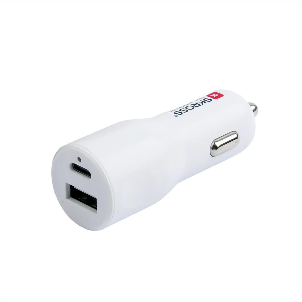 Skross Полнач за телфон за во автомобил DUAL PORT (USB-A + Type-C) 20W, SKCHCA0120WPDCN