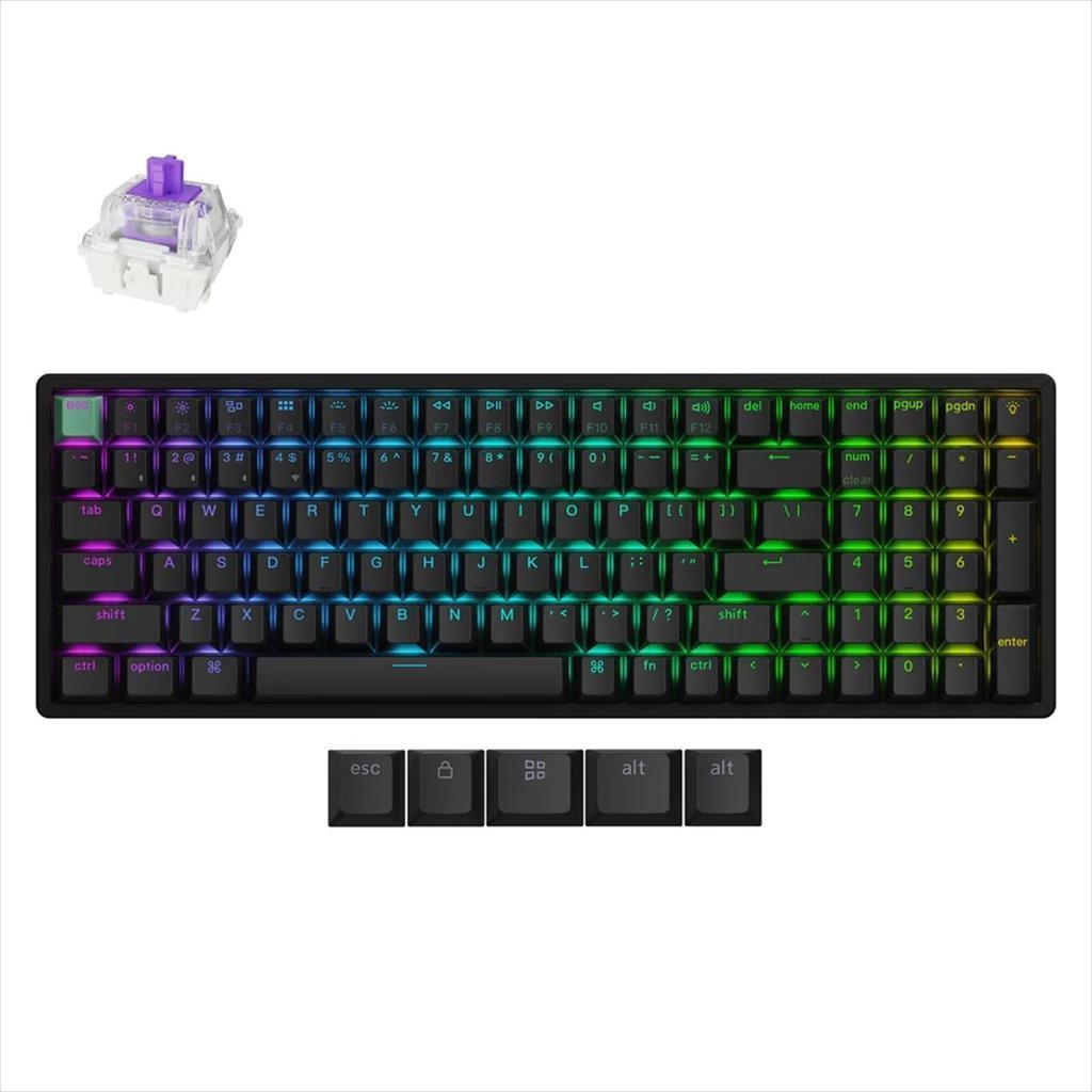 Keychron Механичка Безжчина тастатура K4 HE Standard version, HS, RGB LED, Full Size, Gateron Double-Rail Magnetic Switch, OSA PBT, Black, K4H-J1