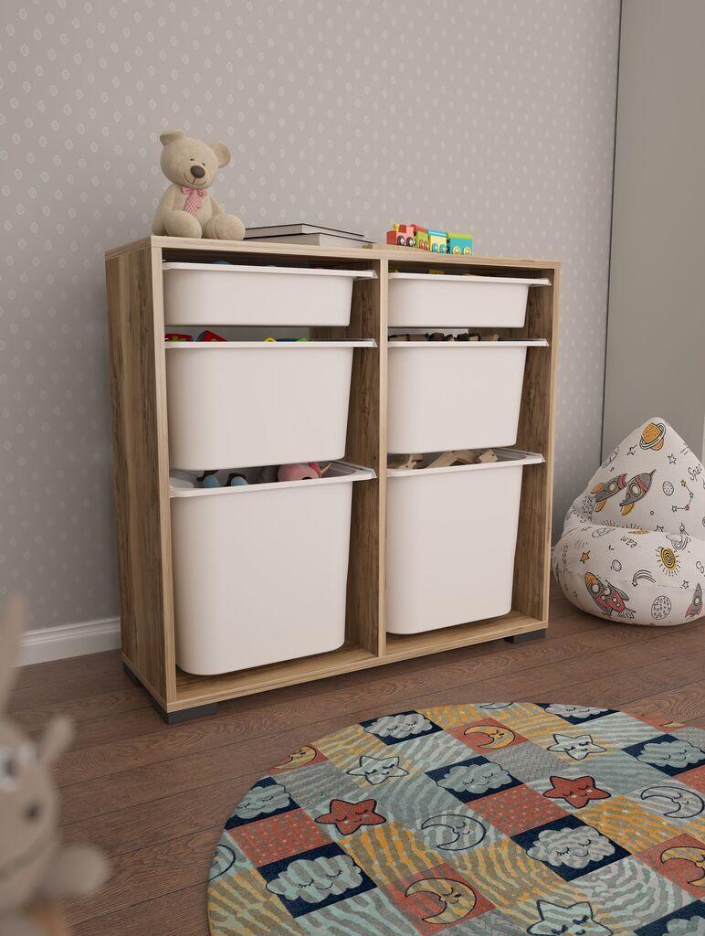 Мултифункционална комода Hanah Home Carla, 90 x 84 x 30 см, орев