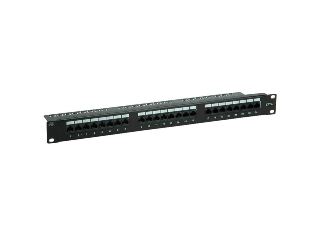 Rotronic Мрежен пач панел 24 портен 19" ROTRONIC CAT6 UTP црн