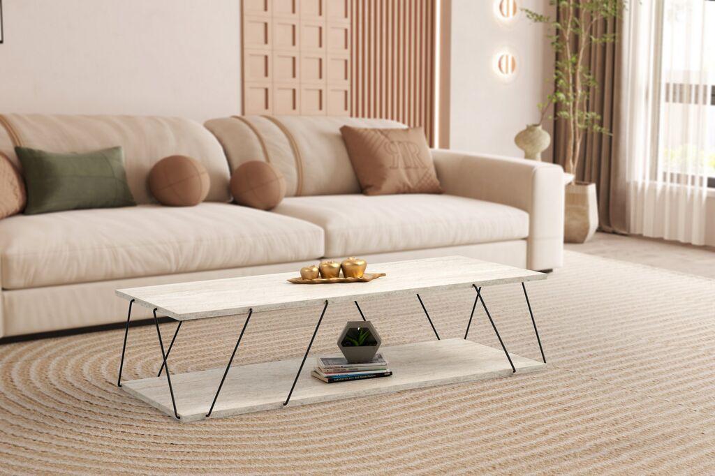 Маса Hanah Home Club Labranda, 120x30x50 см, беж-црна