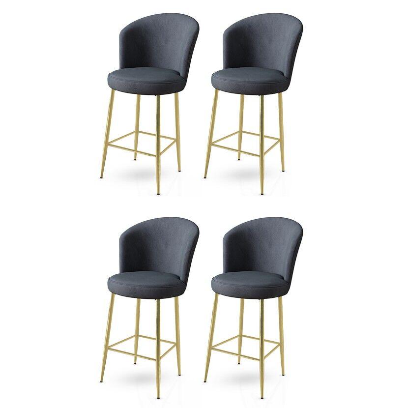 Комплет барски столчиња Hanah Home Alte, 4 парчиња, антрацит-златна