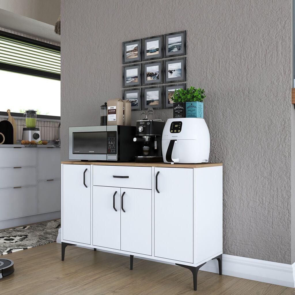 Комода Hanah Home за повеќекратна употреба JE136-3095, 120 x 78,6 x 40 см, бела