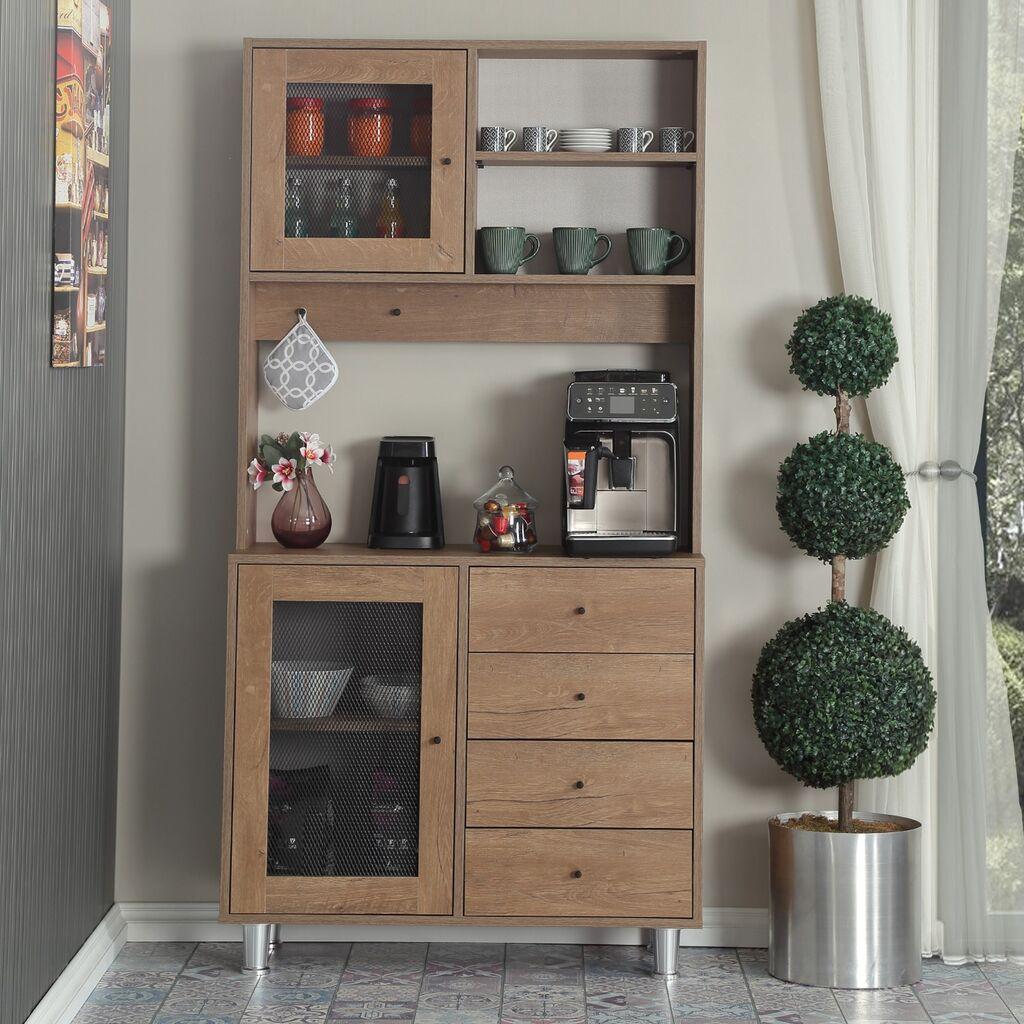 Комода Hanah Home за повеќекратна употреба Grano 96, 96 x 187 x 40 см, даб