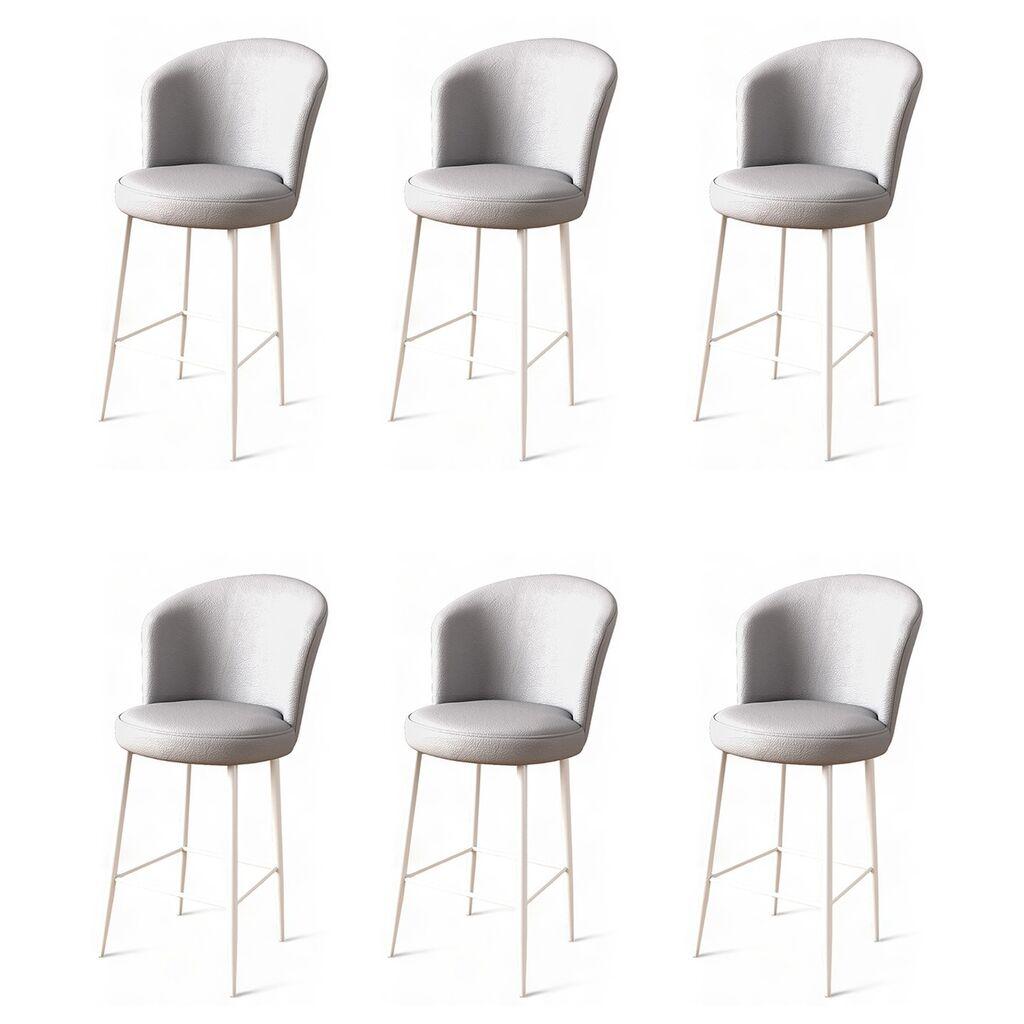 Комплет барски столчиња Hanah Home Uras, 6 парчиња, сиво-бела