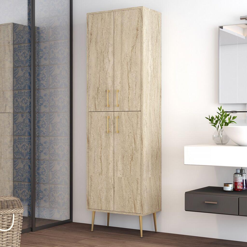 Hanah Home Мултифункционален гардеробер Берлин А, 60 x 200 x 35 см, кафеава