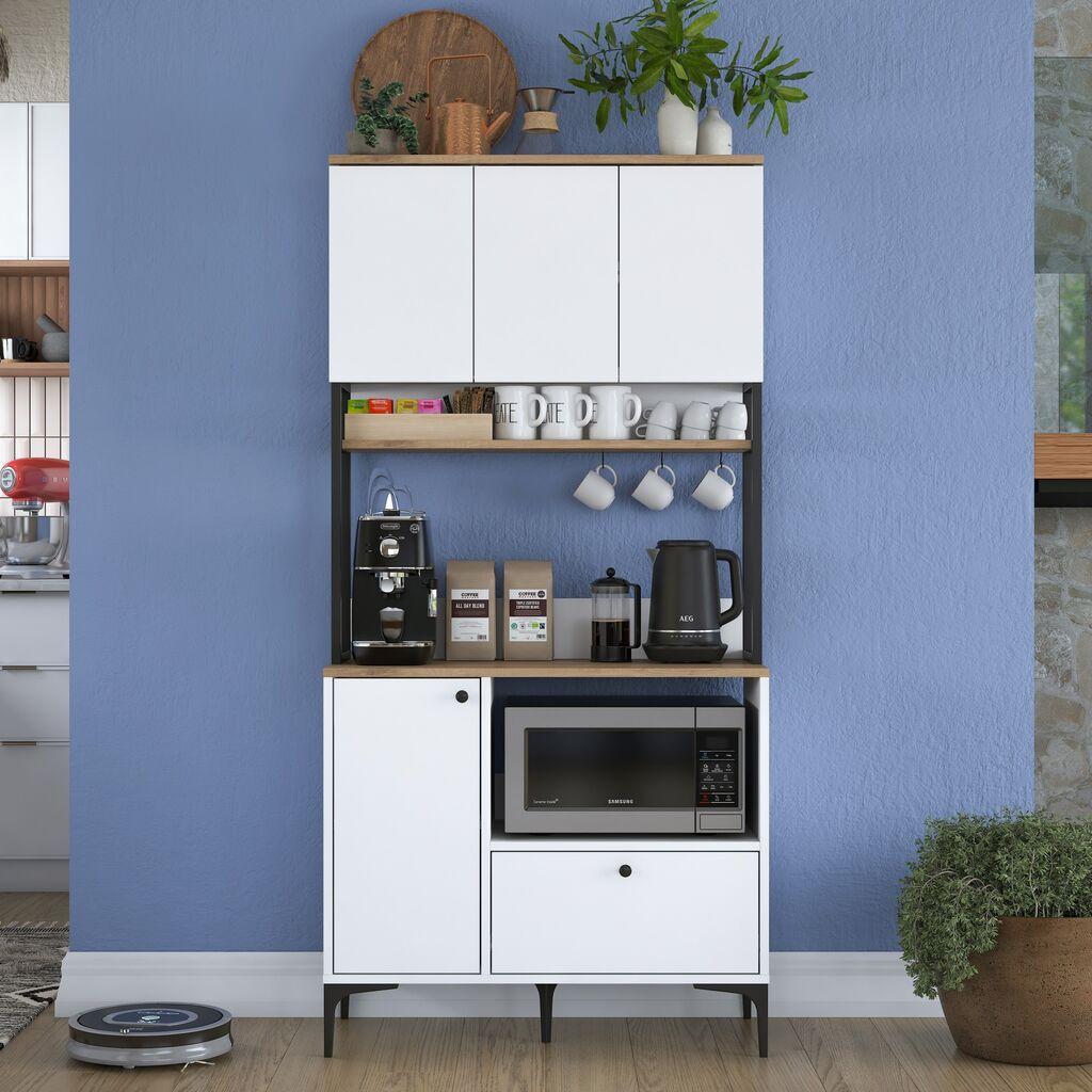 Комода Hanah Home за повеќекратна употреба JE159-3253, 90 x 38 x 184,2 см, бела