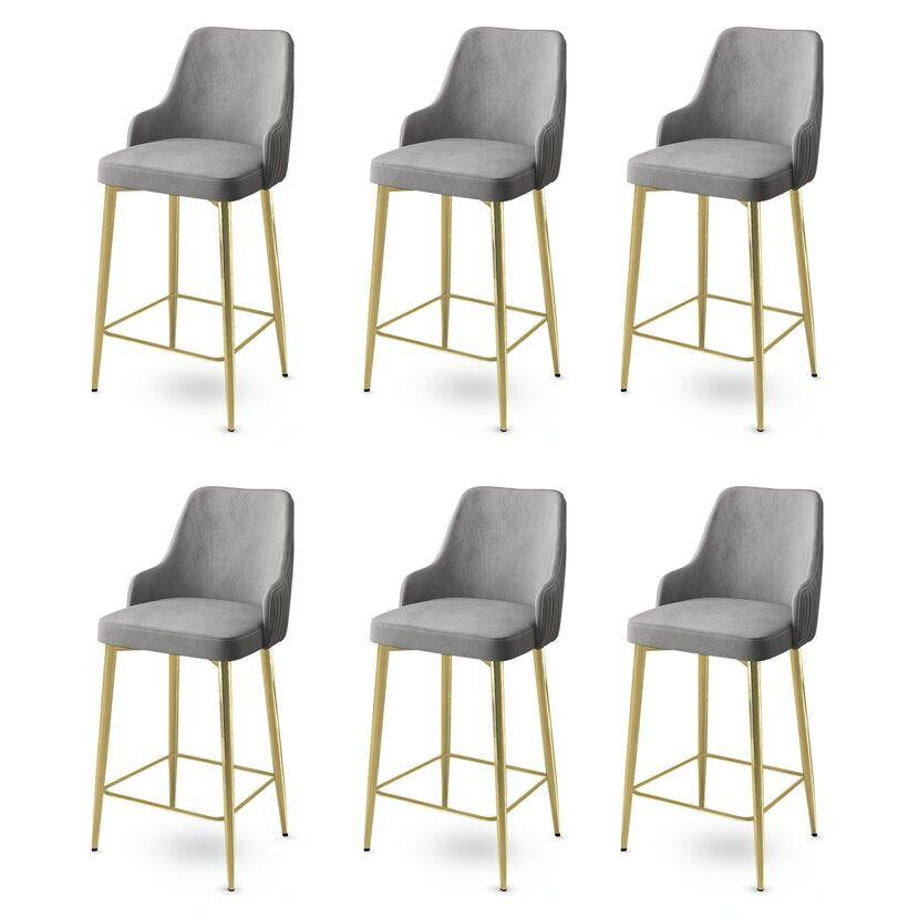 Комплет барски столчиња Hanah Home Enox, 6 парчиња, беж-златна