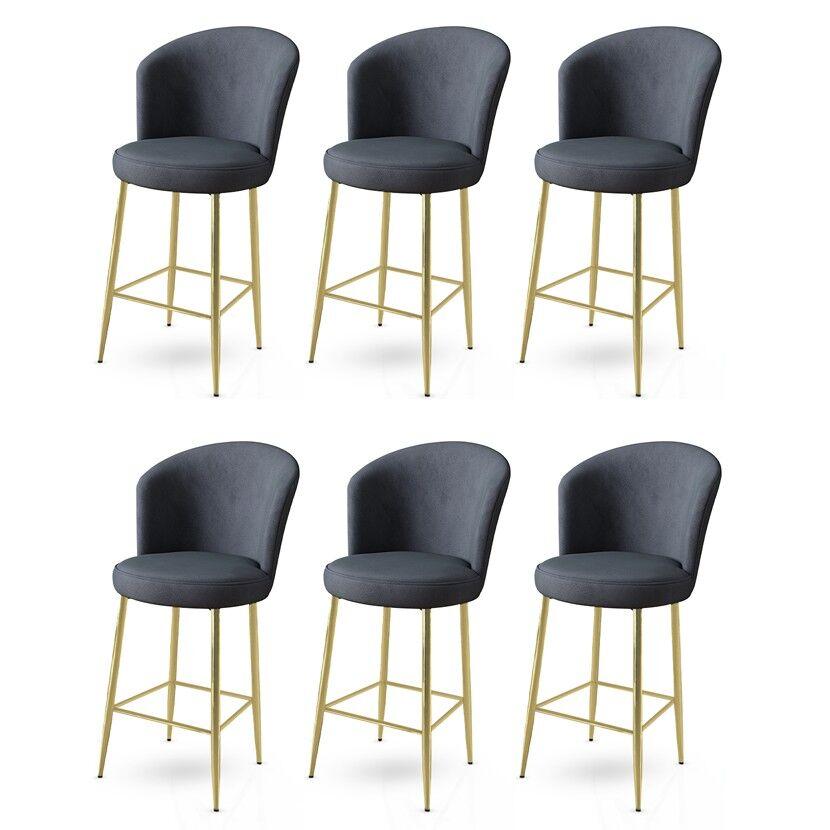 Комплет барски столчиња Hanah Home Alte, 6 парчиња, антрацит