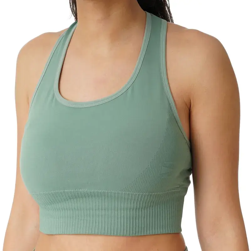 Женски врвен градник „Eastbound“ со бесшовна шавови „Asana“, петрол