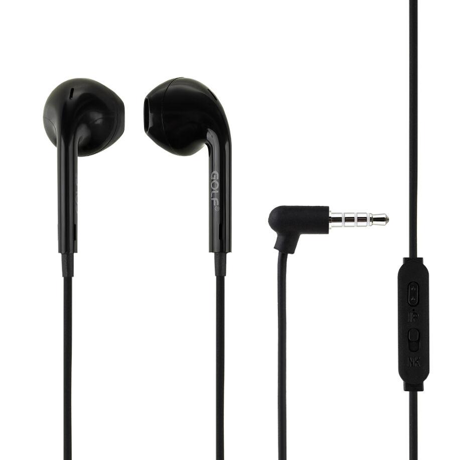 Alfa Electric Црни слушалки + микрофон 3.5mm 4-пин за мобилен телефон GF-M1