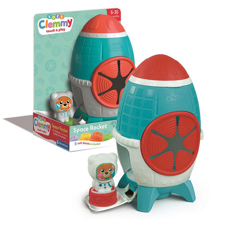 CLEMENTONI Soft Clemmy "Rocket" Комплет Меки Коцки (10М+)