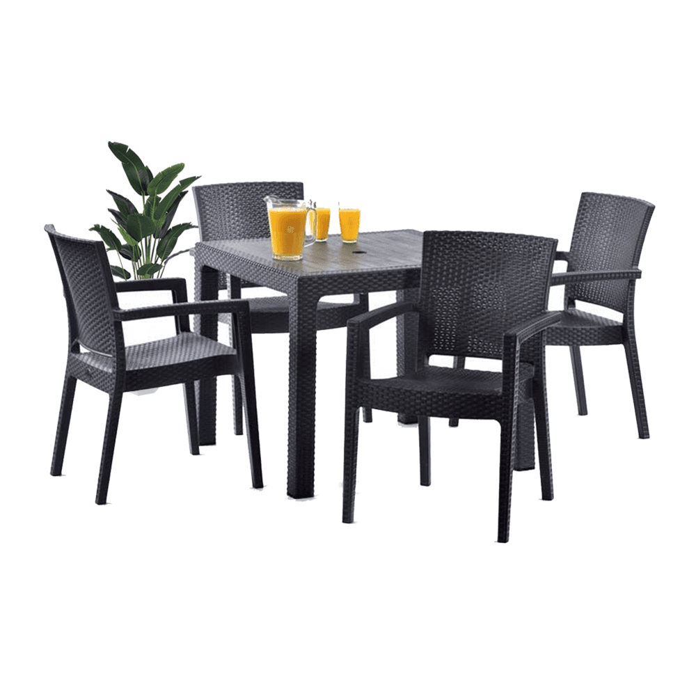 Сет маса ратан без стакло 90x90+4 столици лукс акција*