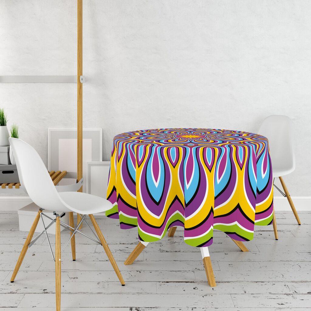 Чаршаф за маса Hermia 7, 160 см, шарен