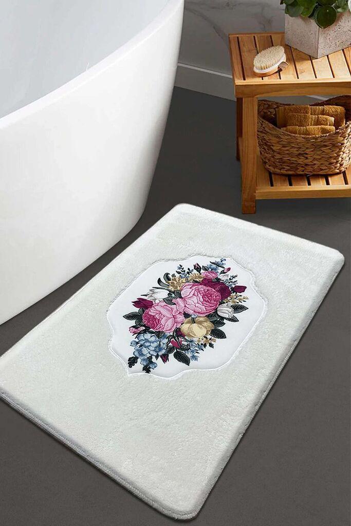 Тепих за бања L'essentiel Maison Bella Rose, бел