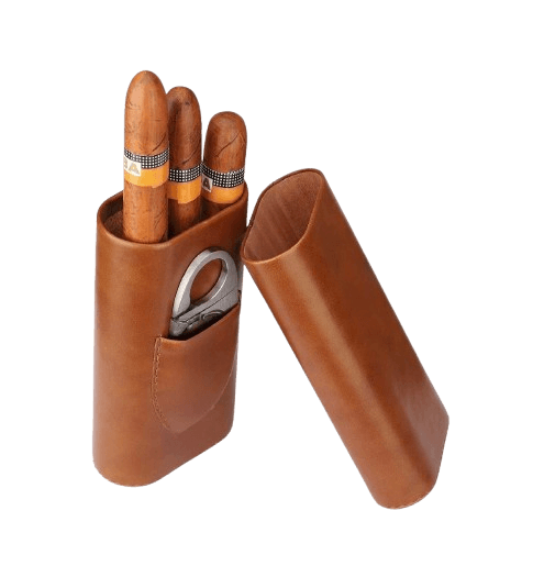 Кожна Футрола за 3 Пури со Секач – Кафеава