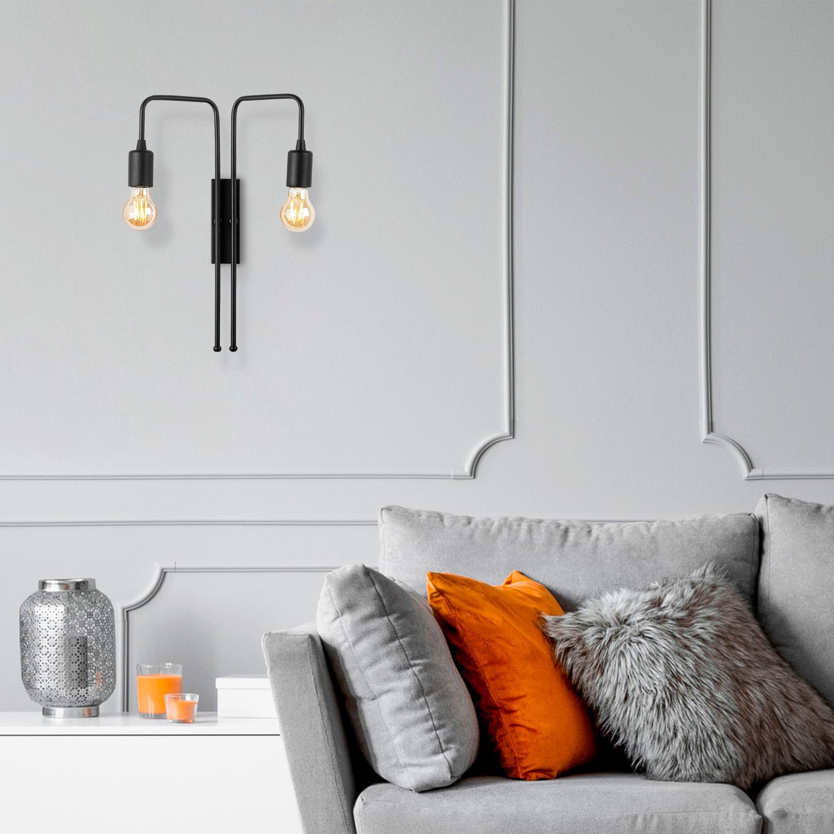 Opviq dzидна светилка 2 x E27 приклучница, црна