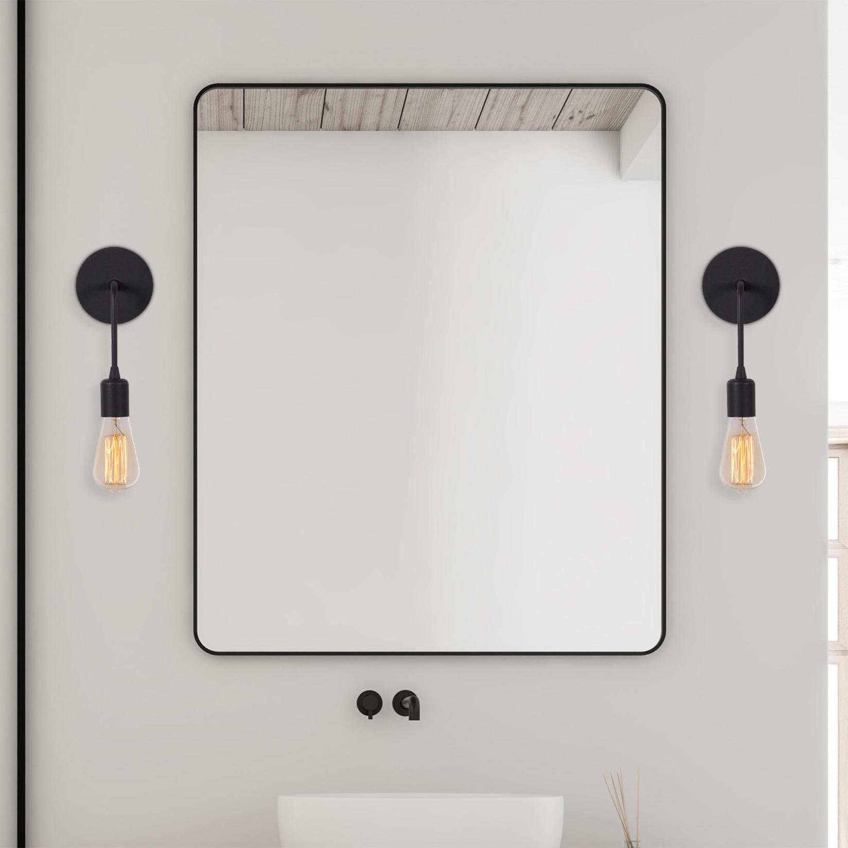 Opviq dzидна светилка E27 со штекер, црна