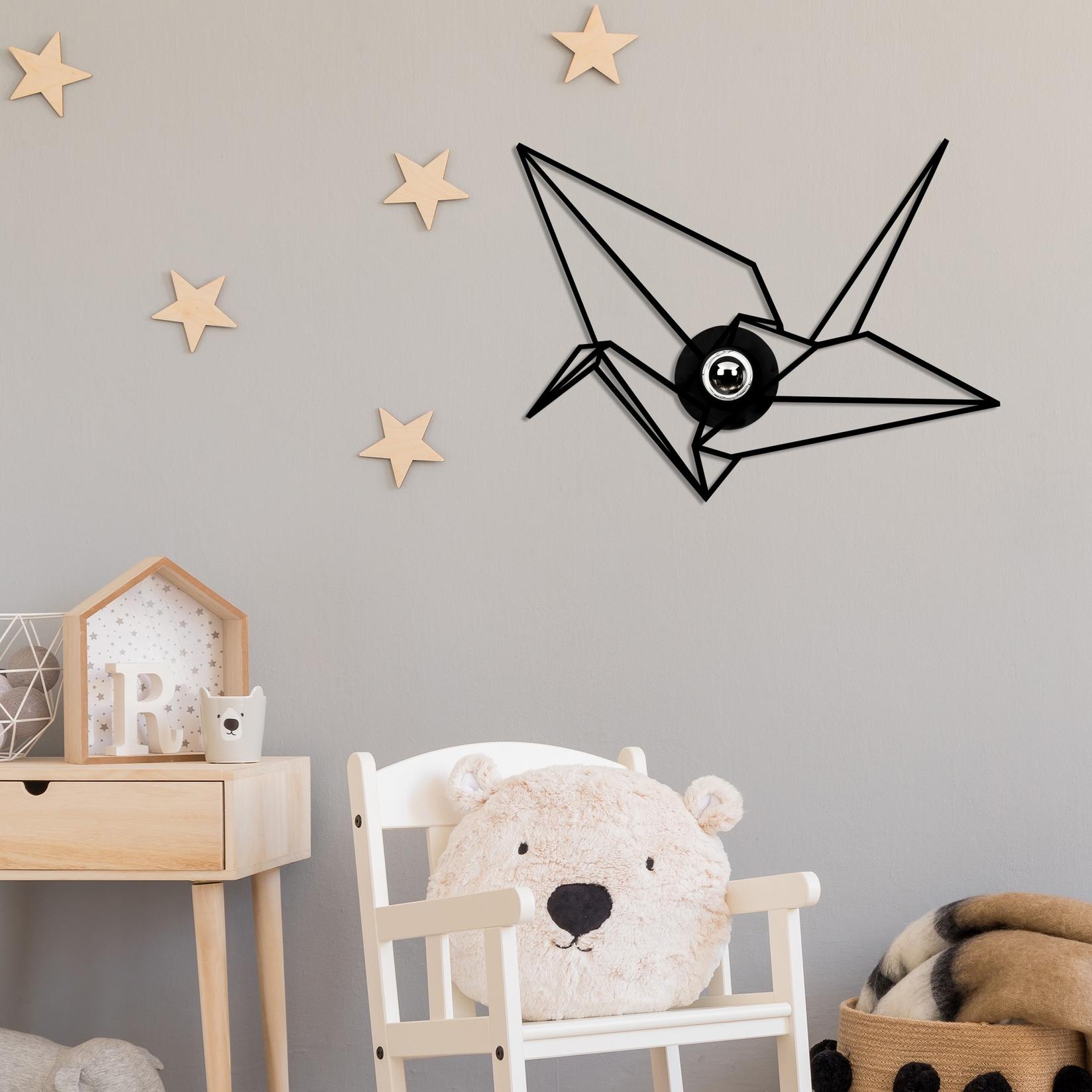 Opviq dzидна светилка E27 со приклучок, црна