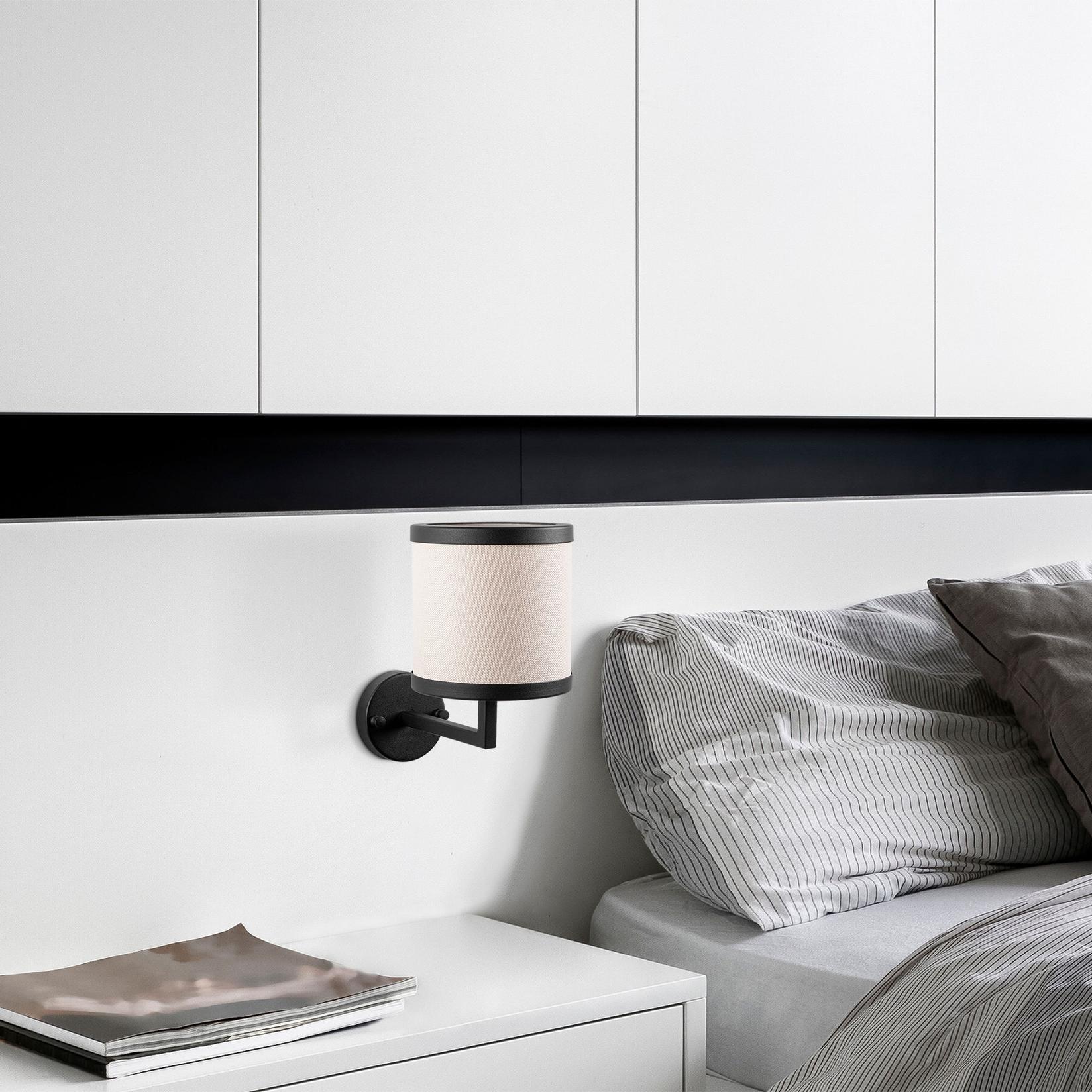 Opviq dzидна светилка E27 со приклучница, црно-бела