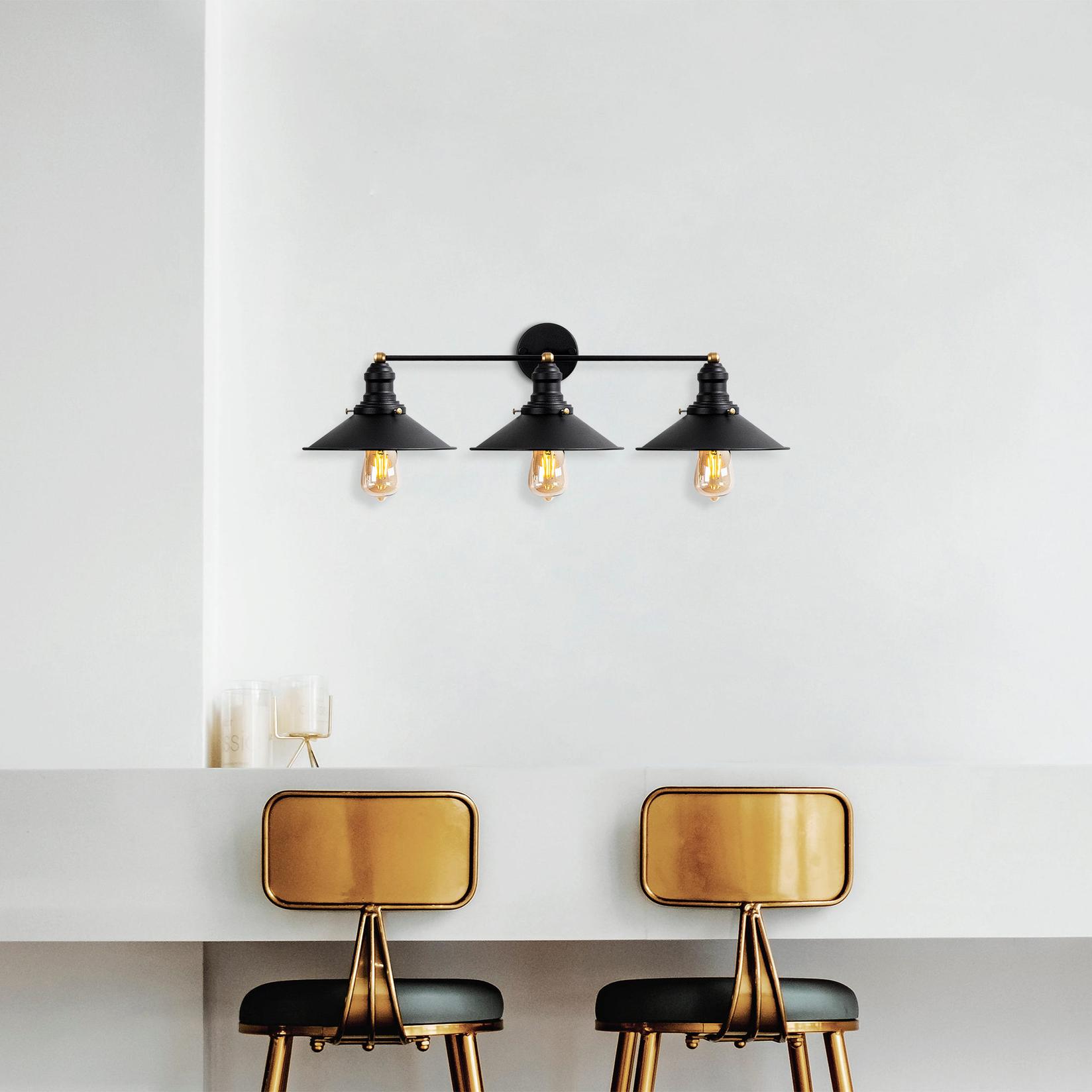 Opviq dzидна светилка E27 со приклучница, црна-бронзена