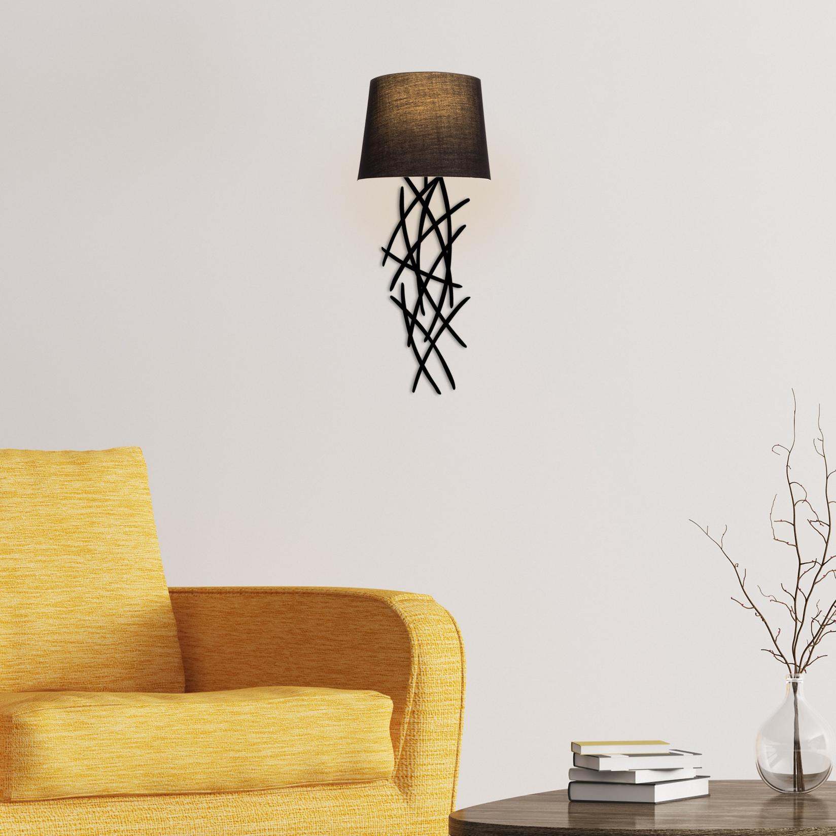 Opviq dzидна светилка E27 со штекер, црна