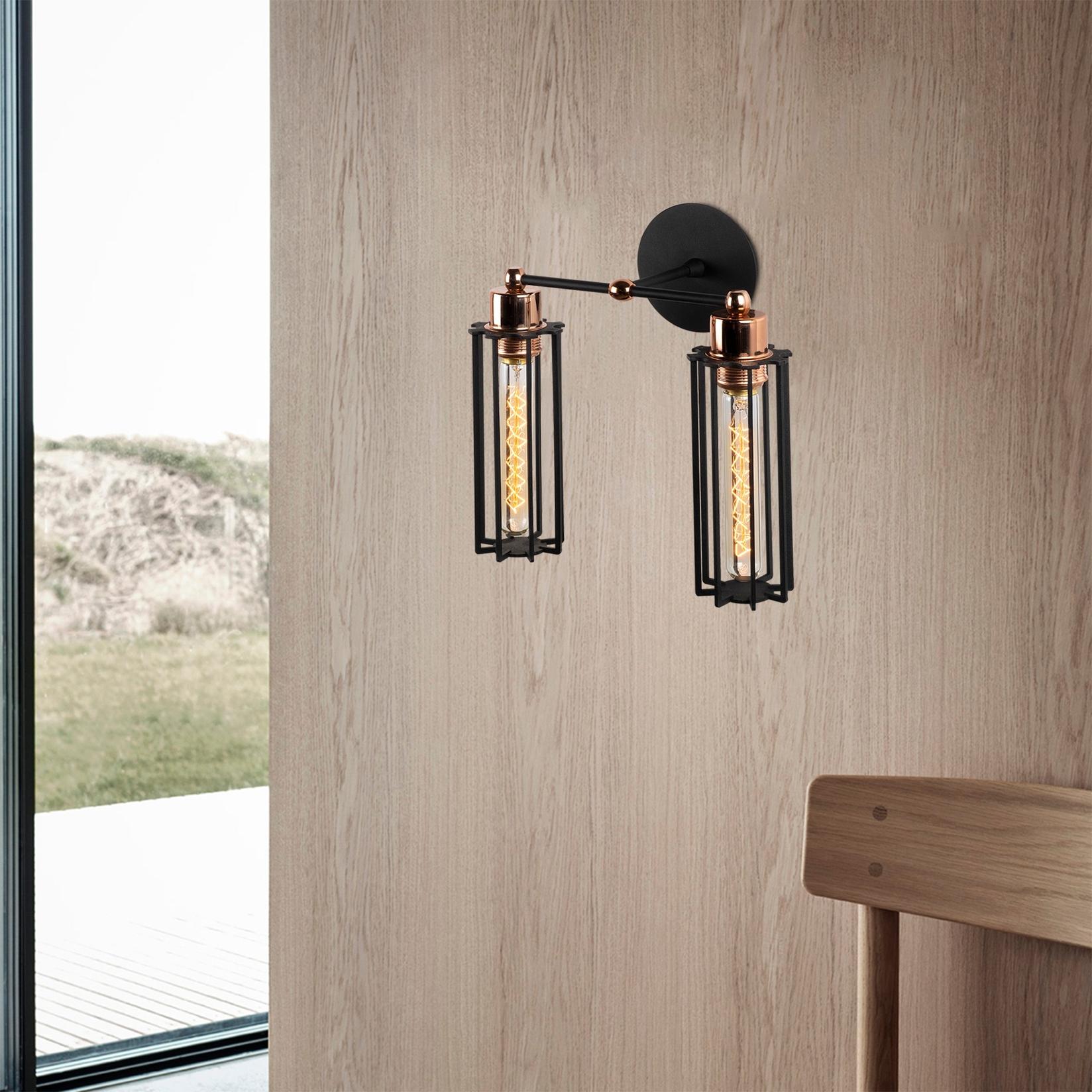 Opviq dzидна светилка E27 со штекер, црна