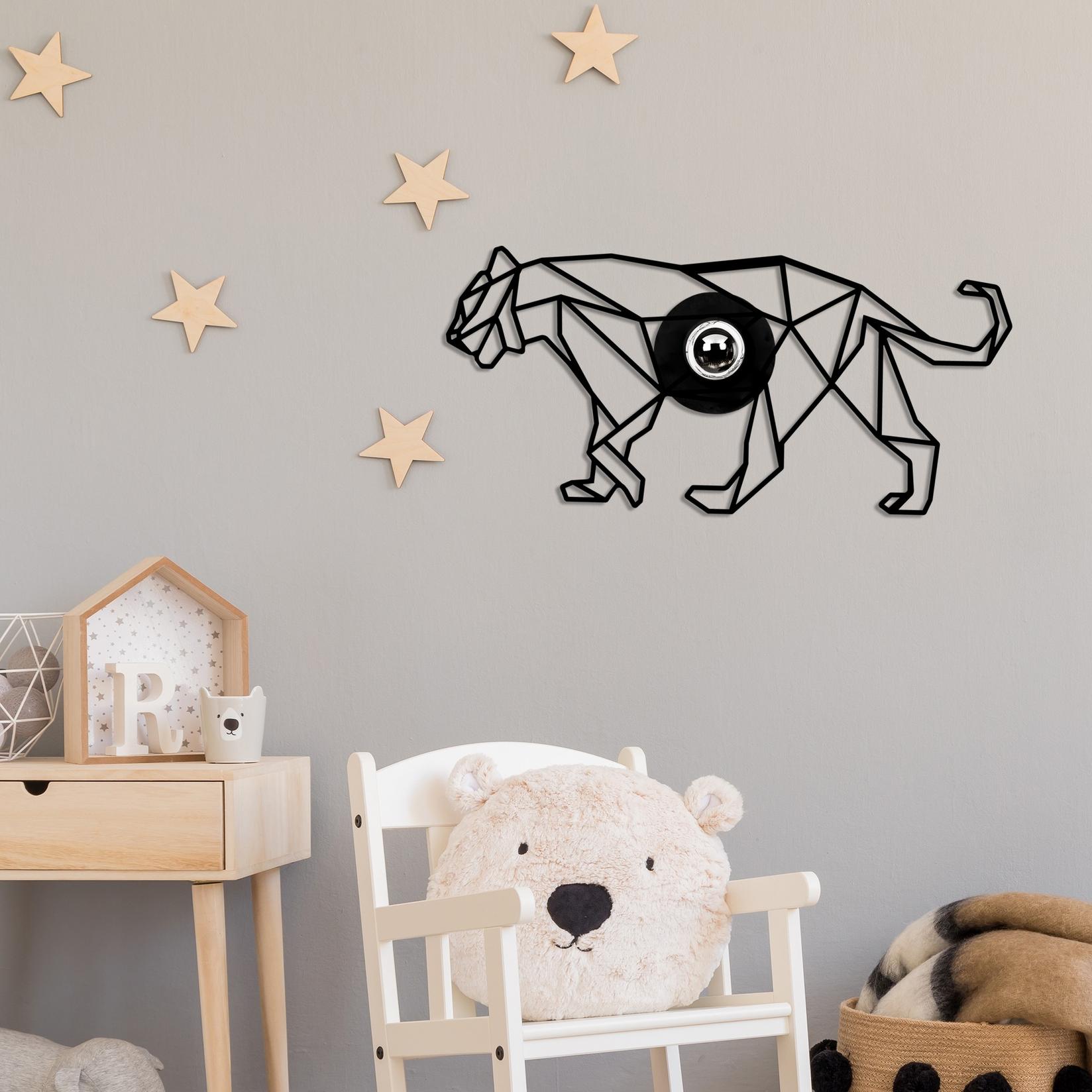 Opviq dzидна светилка E27 со приклучок, црна