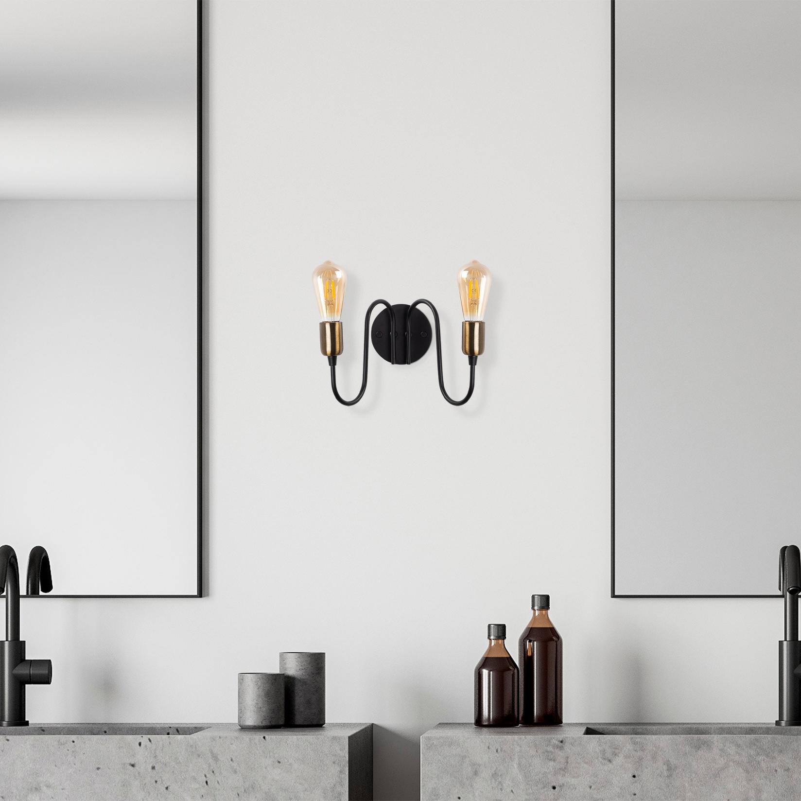 Opviq dzидна светилка 2 x E27 Max 40, црна-бронзена