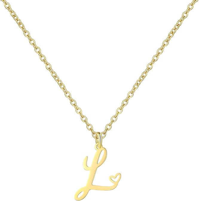 LUXARTO JEWELRY Ланче златно со буква L со срце