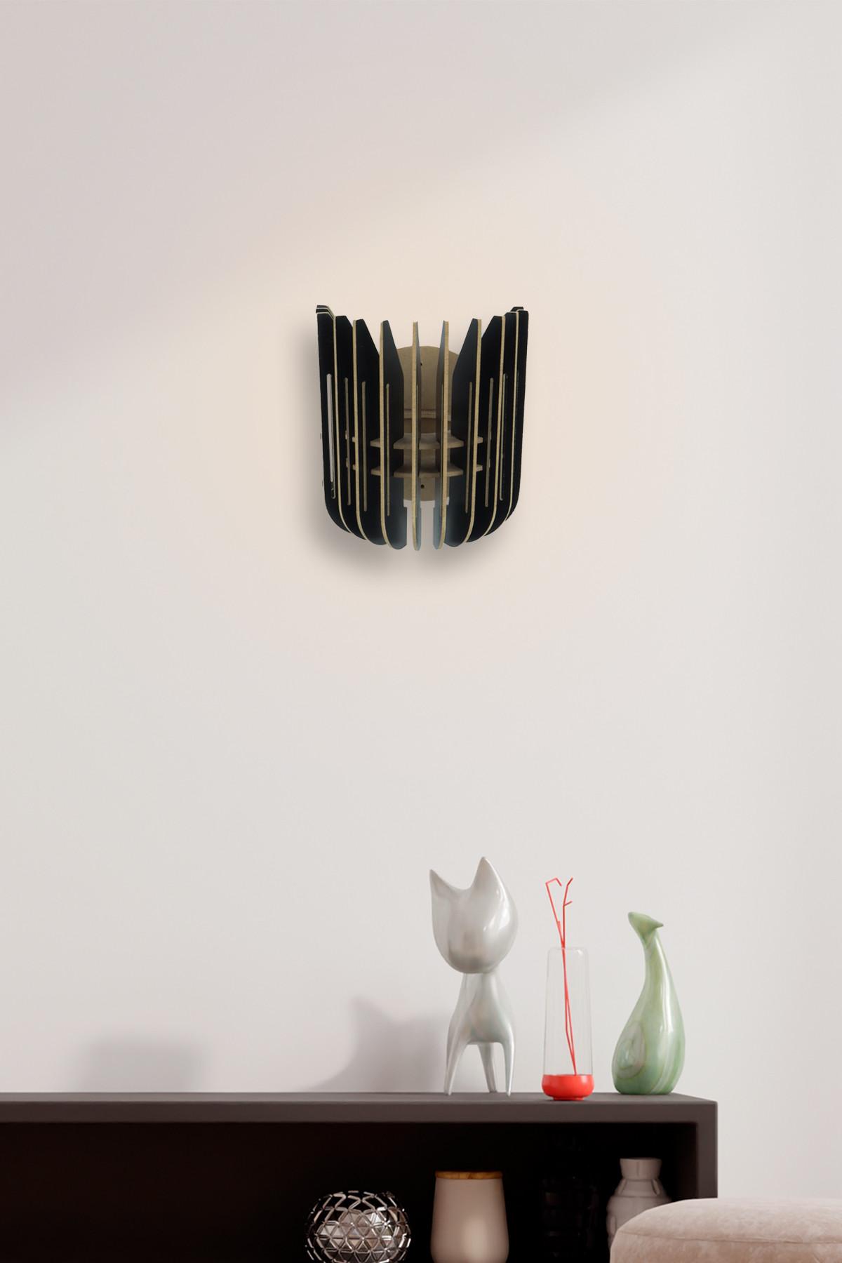 Opviq dzидна светилка E27 со приклучок, црна