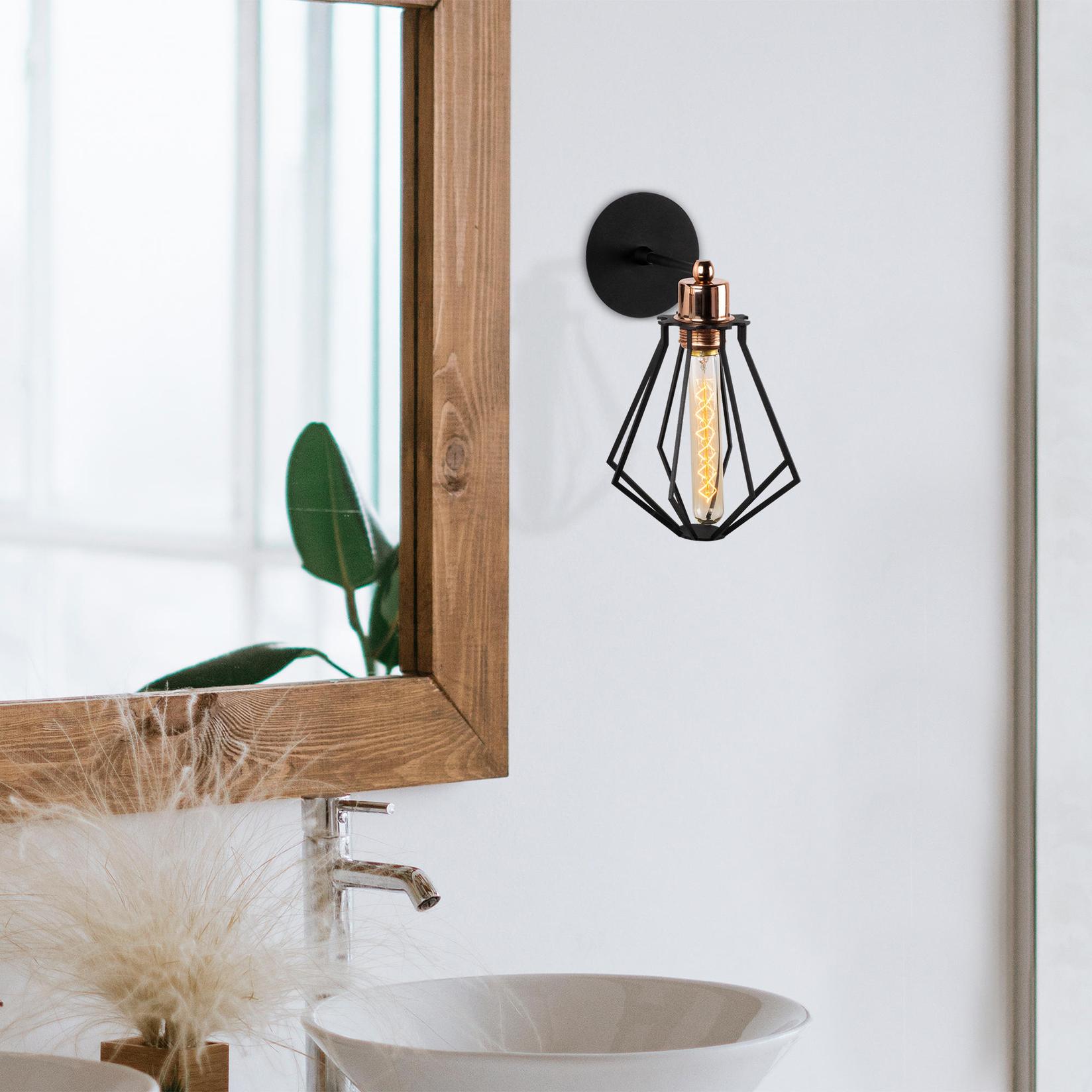 Opviq dzидна светилка E27 со приклучница, црна-бронзена