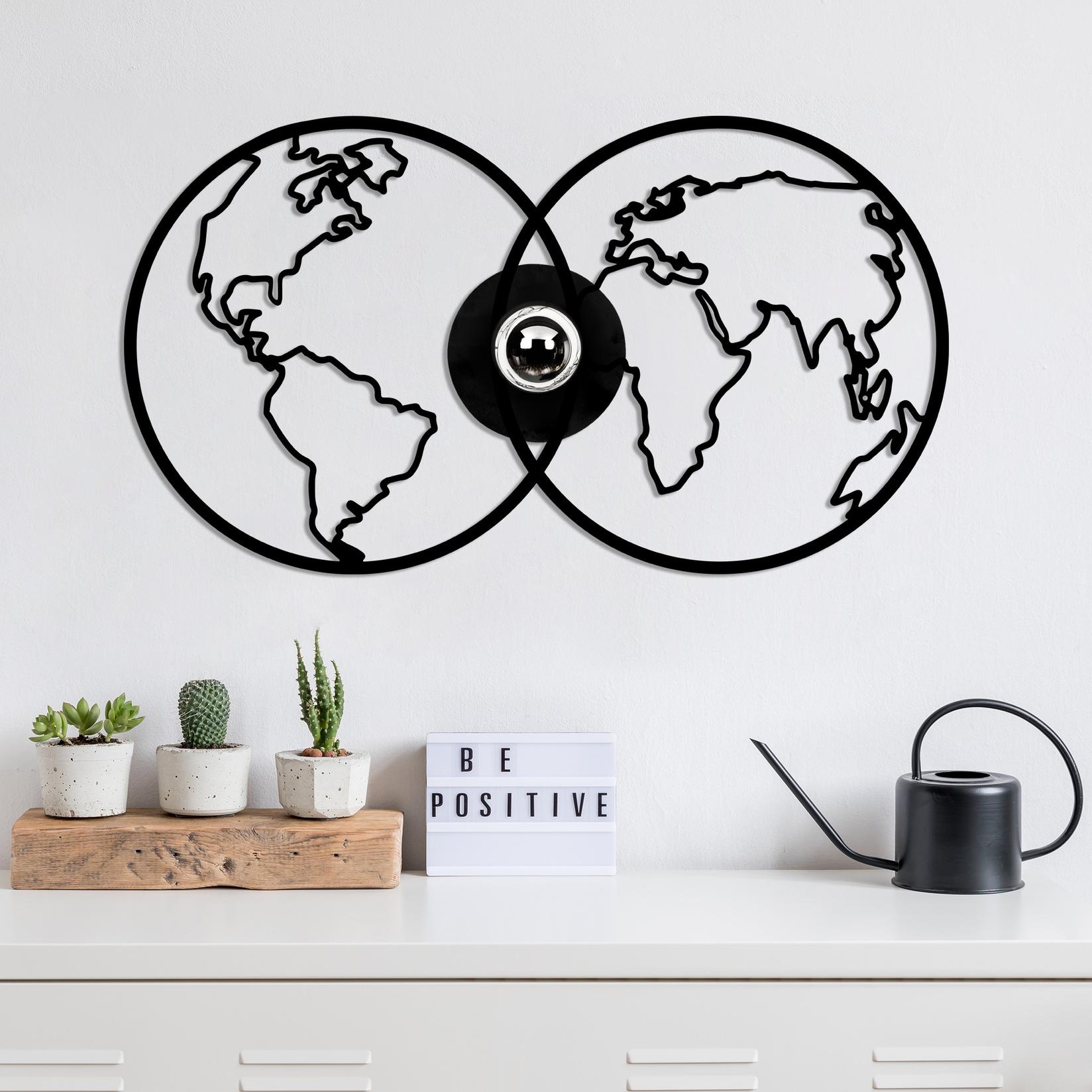 Opviq dzидна светилка E27 со штекер, црна