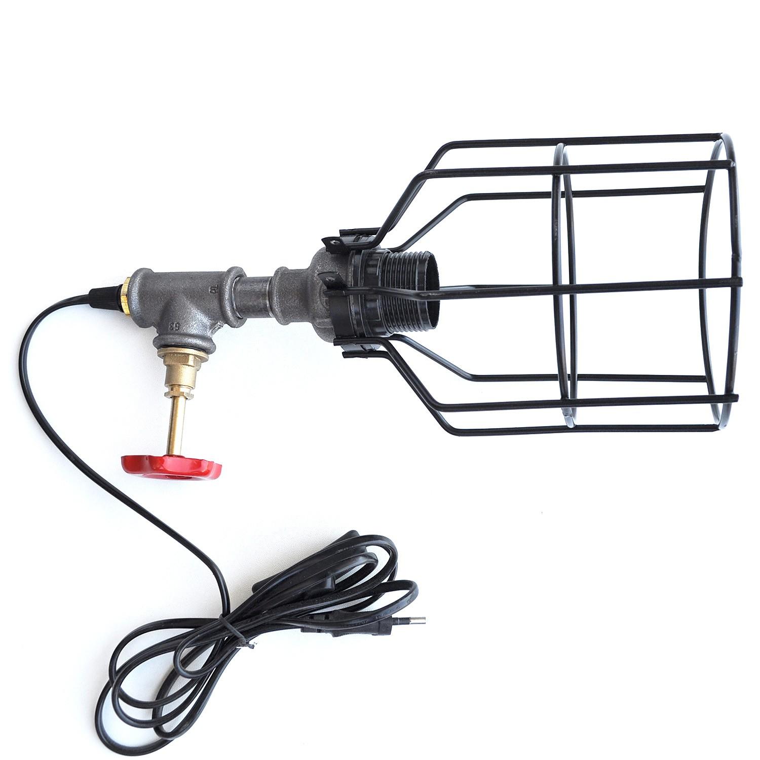 Столна ламба Opviq E27 со штекер, црно-сребрена