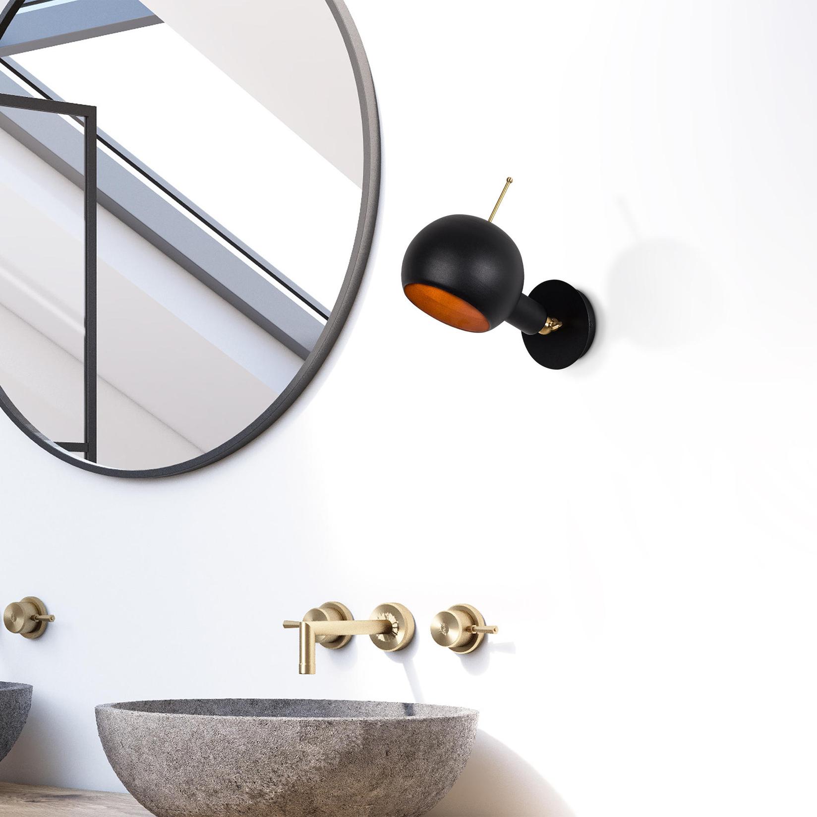 Opviq dzидна светилка E27 Max 40W, црна-бакарна