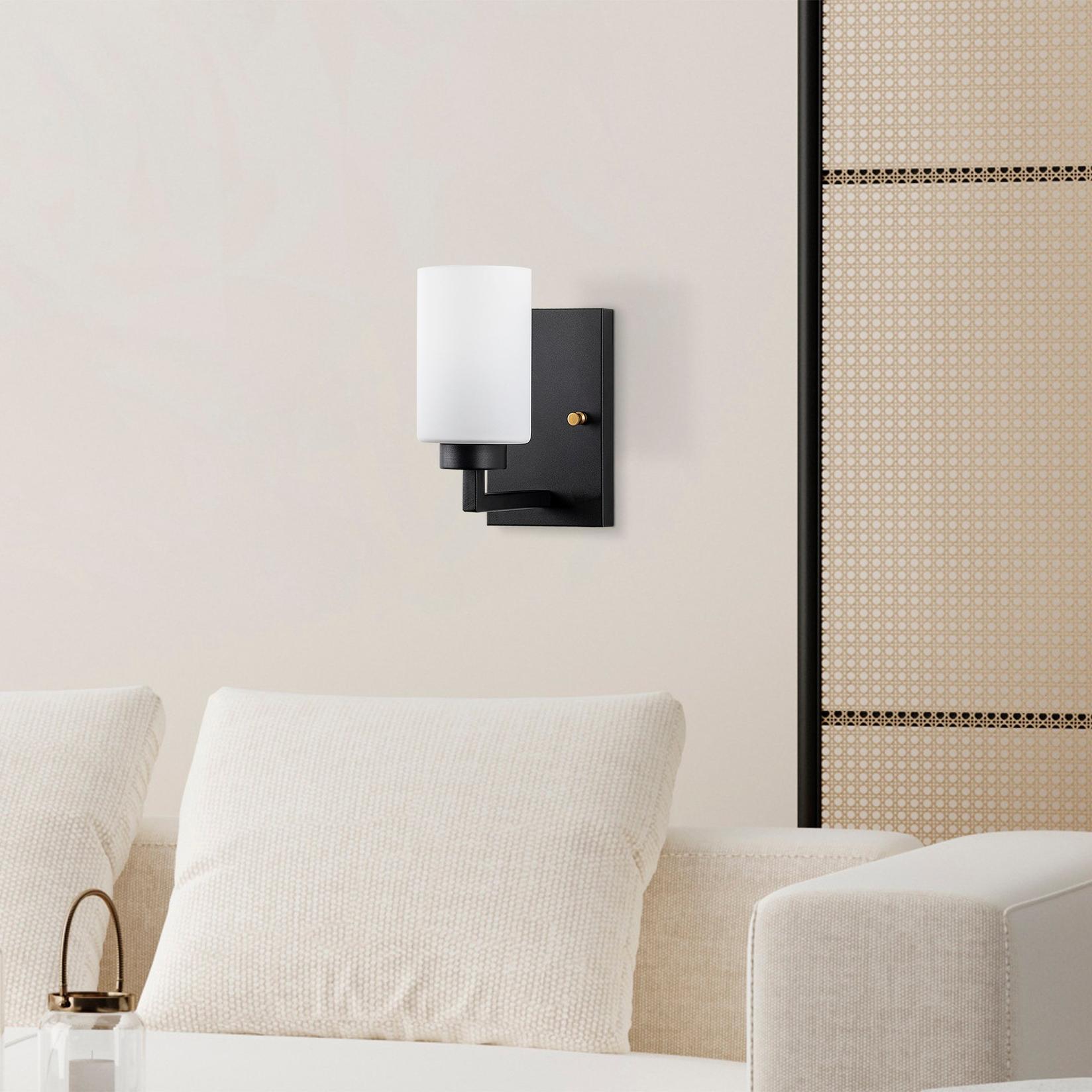 Opviq dzидна светилка E27 со приклучница, црно-бела