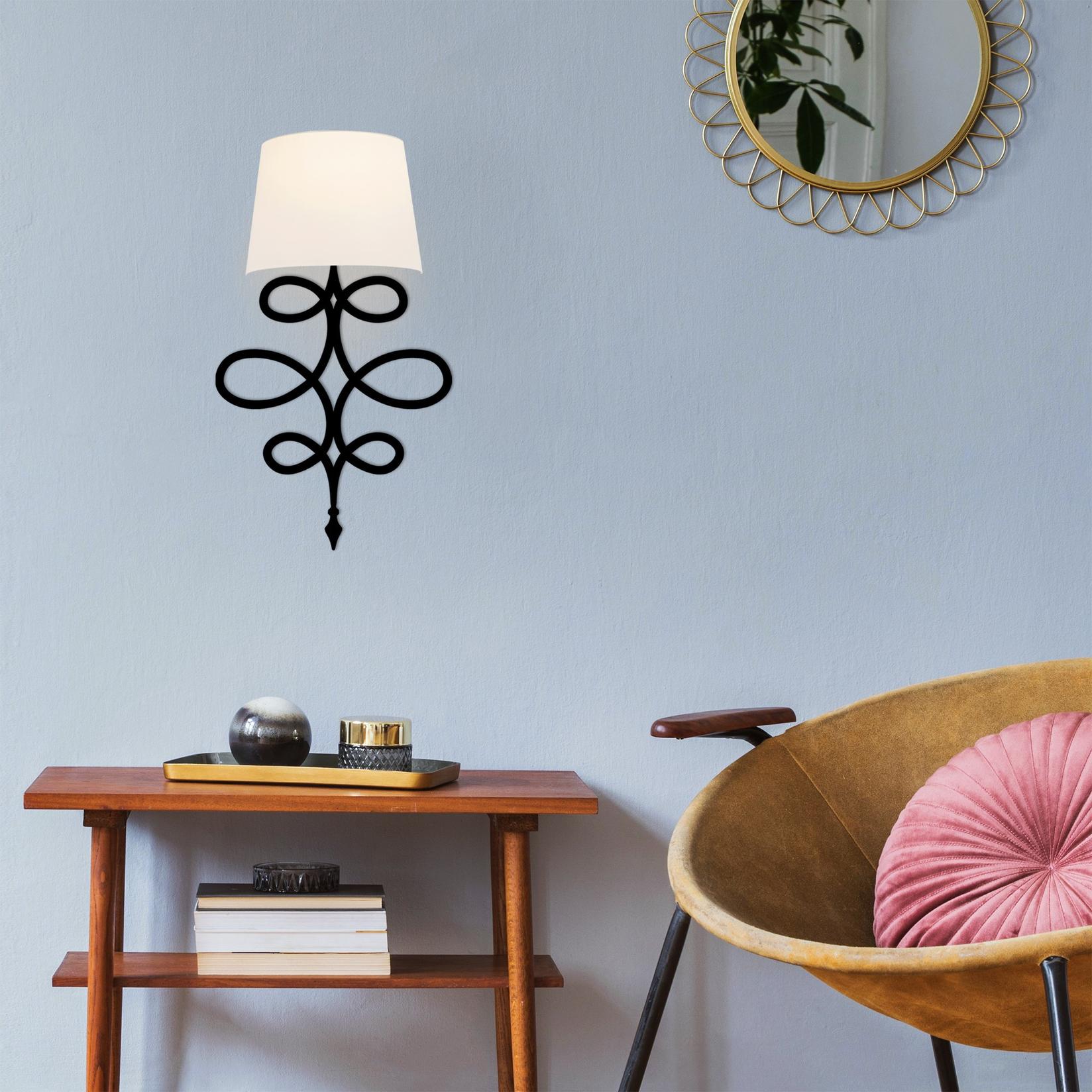 Opviq dzидна светилка E27 со приклучница, бела-црна