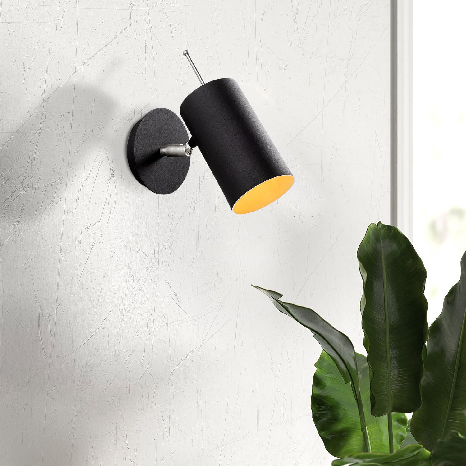 Opviq dzидна светилка E27 со приклучок, црна