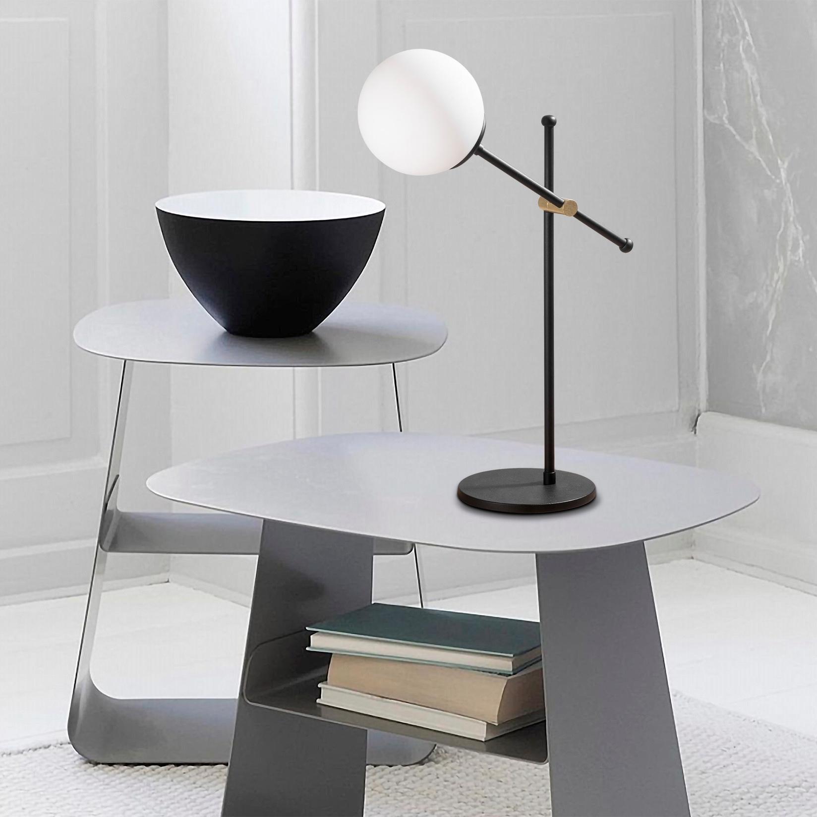 Столна ламба Opviq E27 со штекер, црна