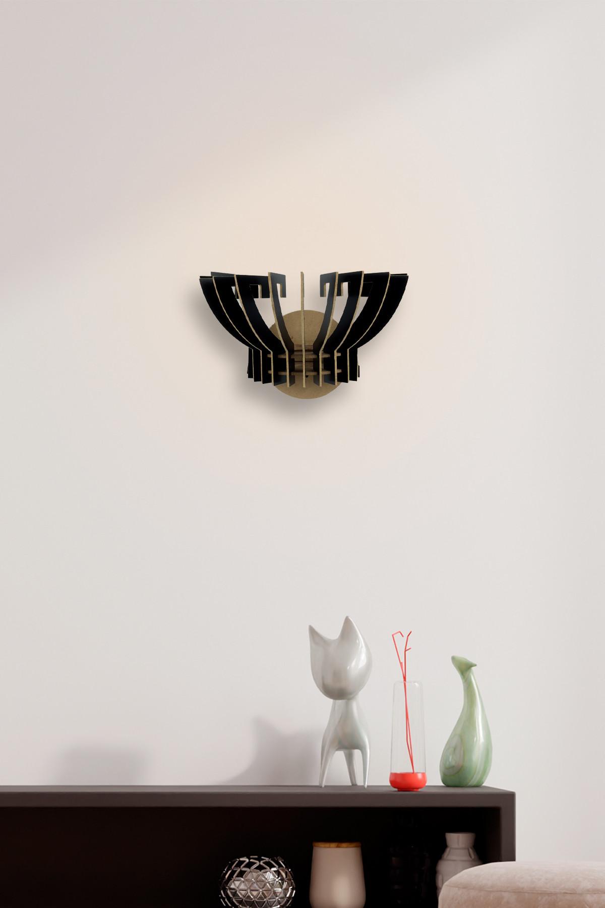 Opviq dzидна светилка E27 со штекер, црна