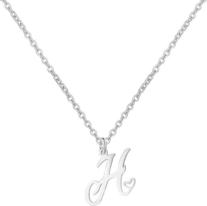 LUXARTO JEWELRY Ланче сребрено со буква H со срце