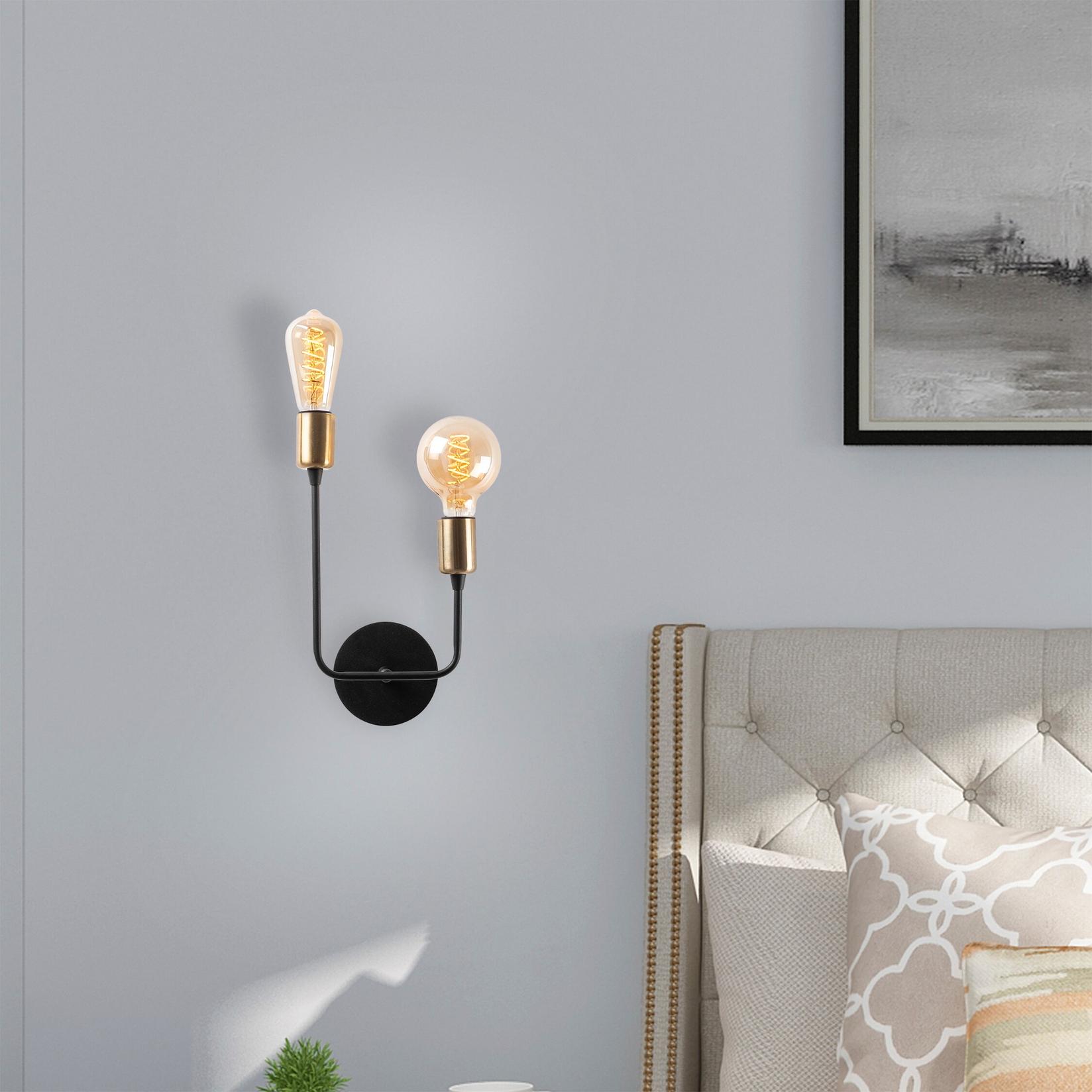 Opviq dzидна светилка 2 x E27 Max 40, црна