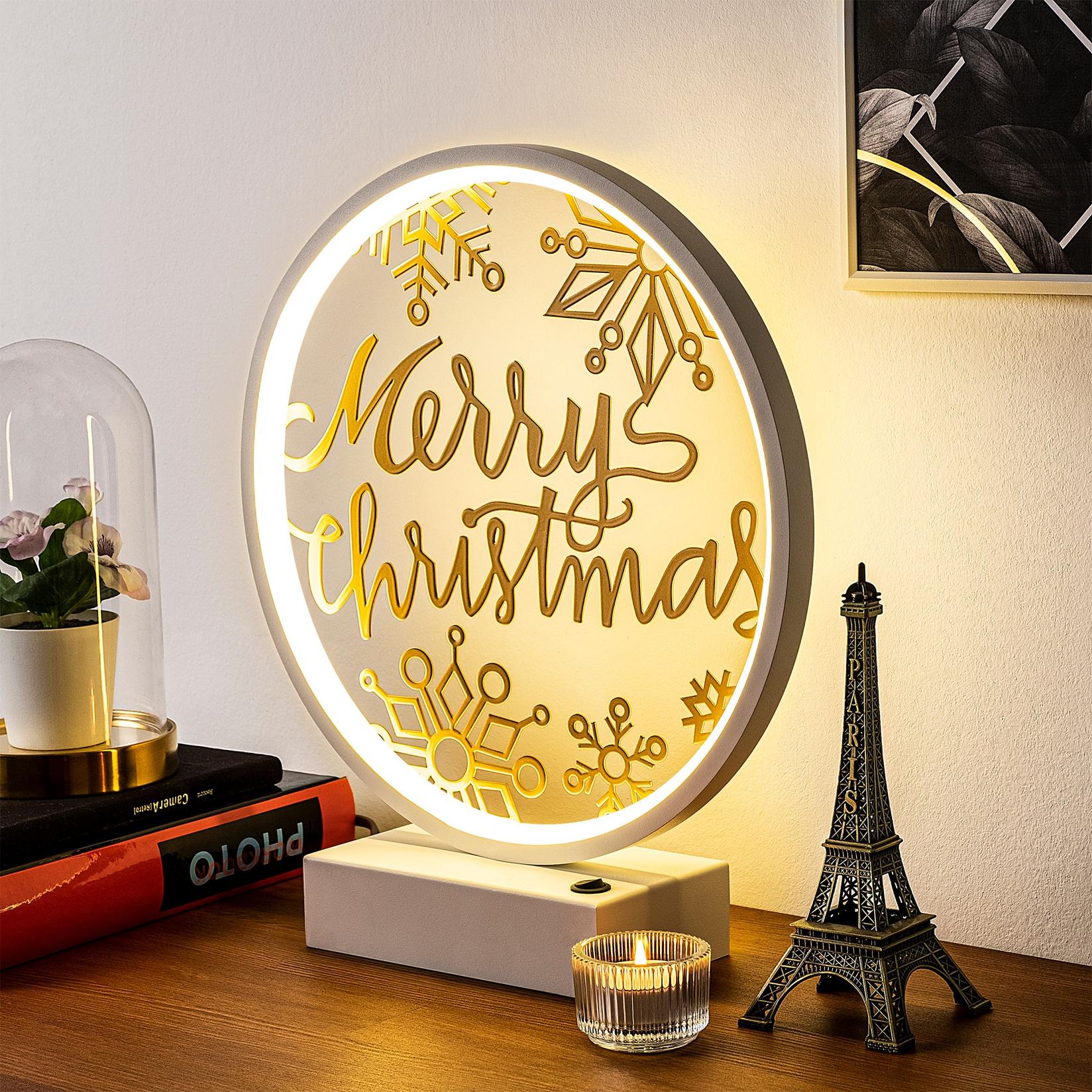 Столна ламба Opviq, бело-златна