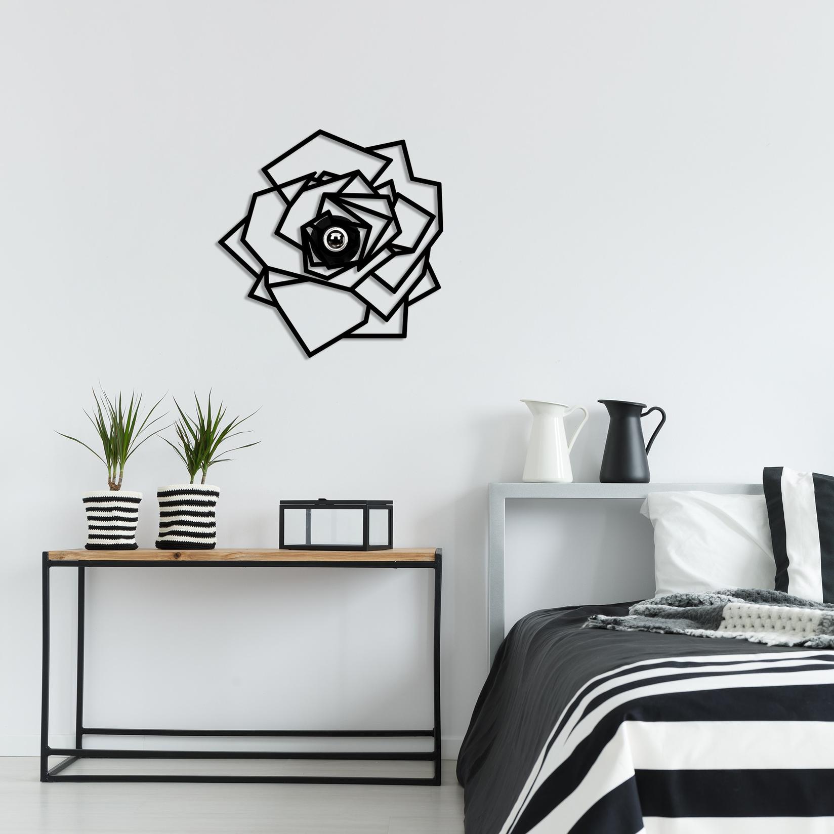 Opviq dzидна светилка E27 со штекер, црна