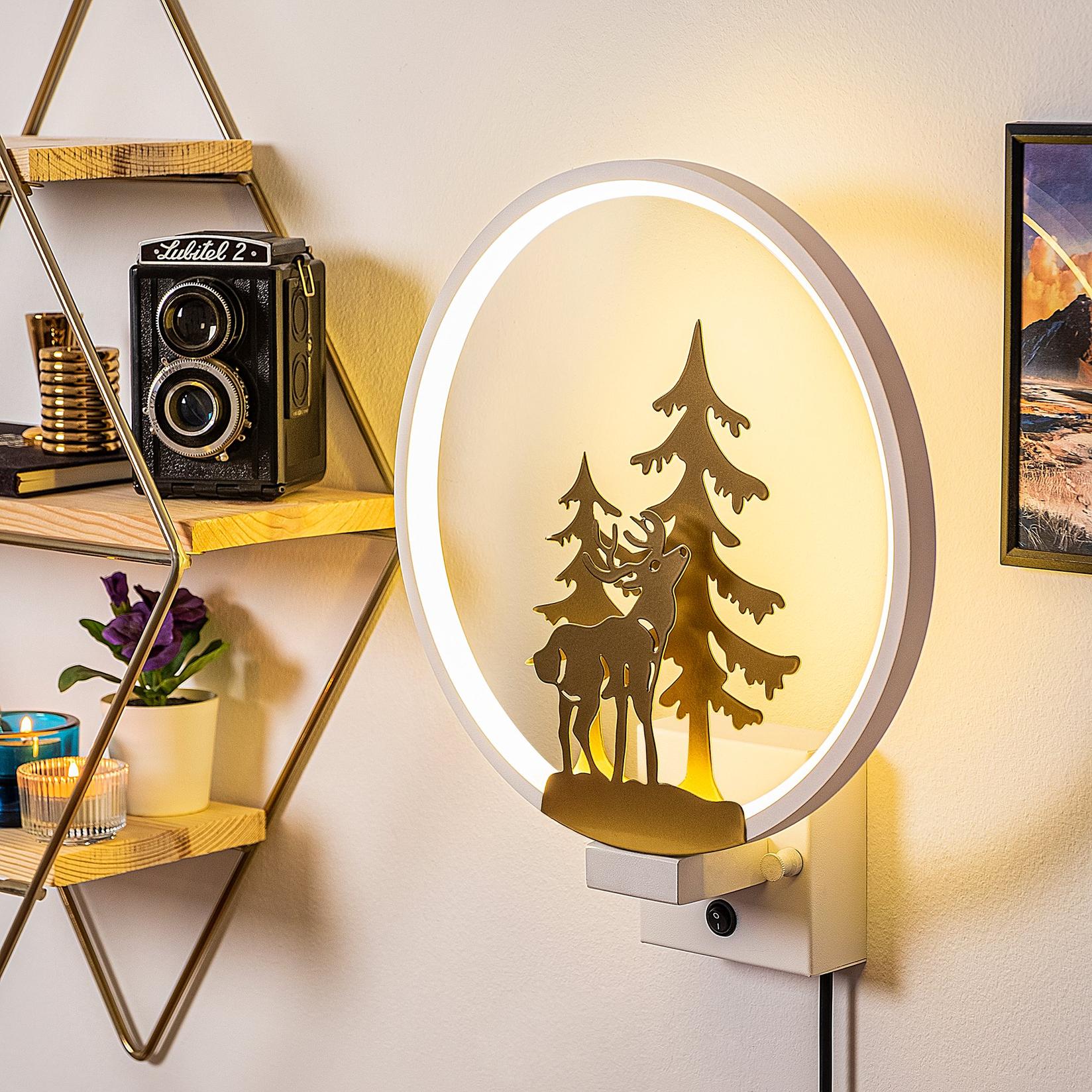 Opviq dzидна ламба, бело-златна