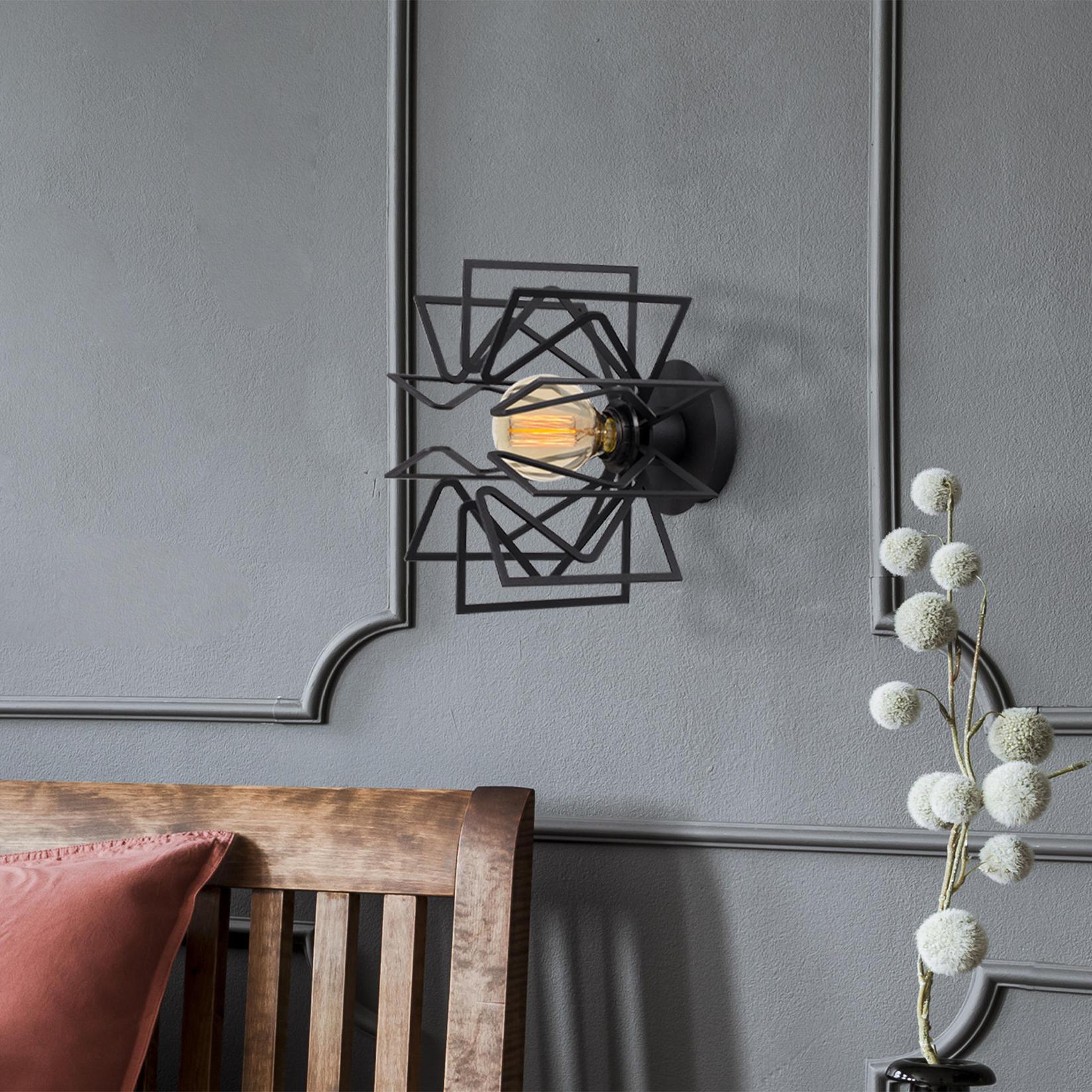 Opviq dzидна светилка E27 со штекер, црна