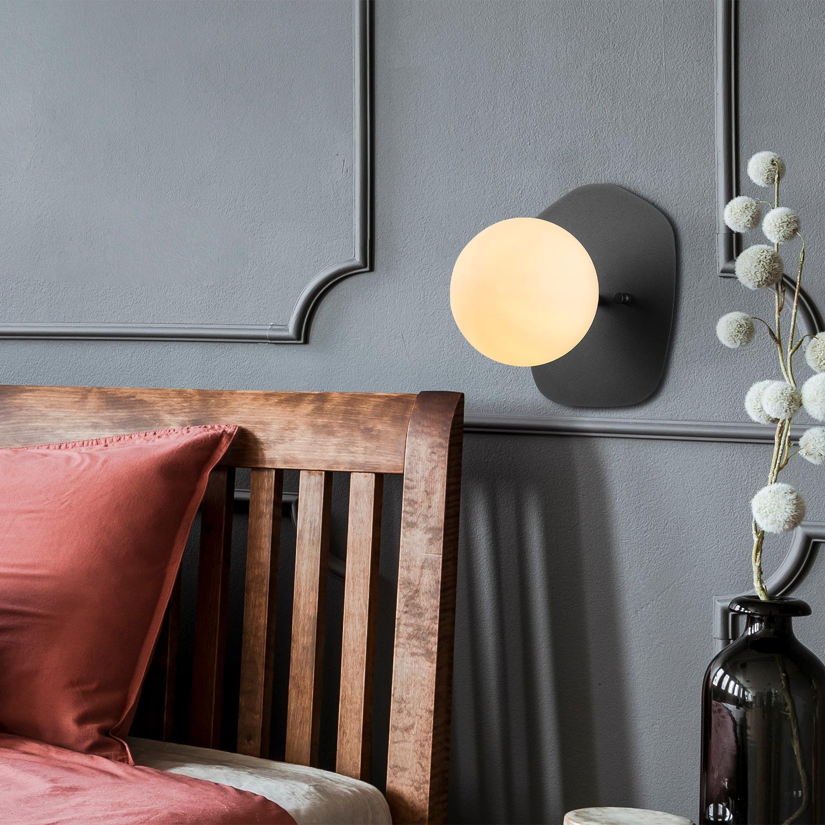 Opviq dzидна светилка E14 со приклучница, црна-крем боја